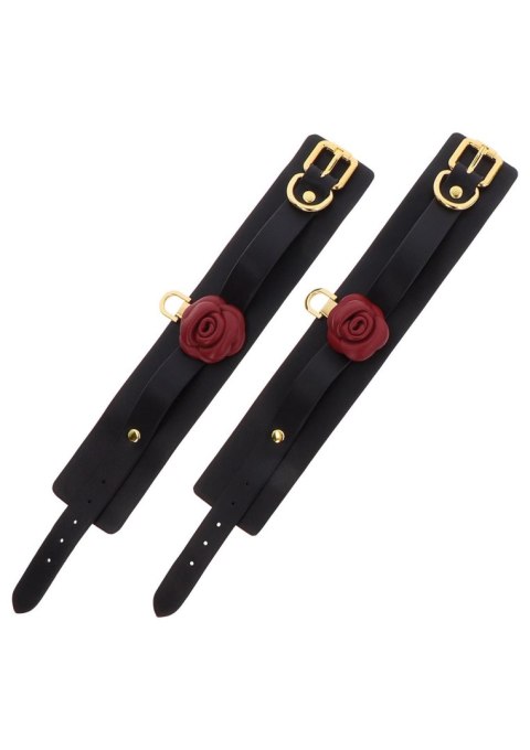 Wild Roses Wrist Cuffs Black Taboom