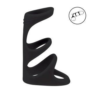 3 Loop Silicone Cockring - Black Levelz by Shots