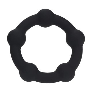 Beaded Silicone Cockring - S - 30mm - Black Levelz by Shots