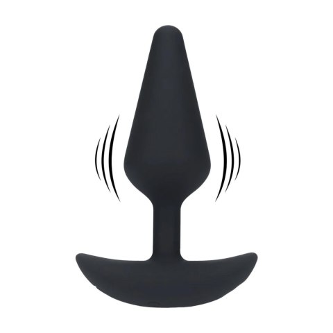 Classic Vibrating Silicone Anal Plug - M - Black Levelz