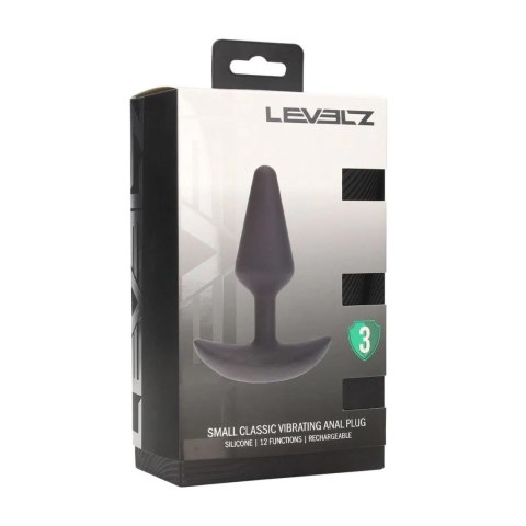 Classic Vibrating Silicone Anal Plug - S - Black Levelz