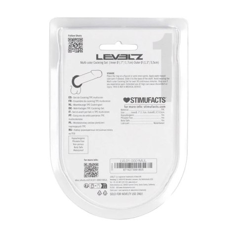 Cockring Set of 4 - Multicolor Levelz