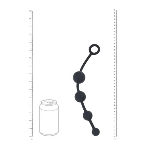Curved Silicone Anal Beads - Black Levelz