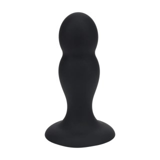 Double Rattle Liquid Silicone Anal Plug - M - Black Levelz