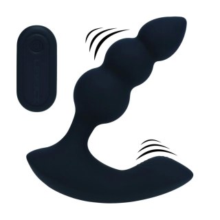 Dual Motor Remote Control Beaded Vibrating Liquid Silicone Prostate Stimulator - Black Levelz