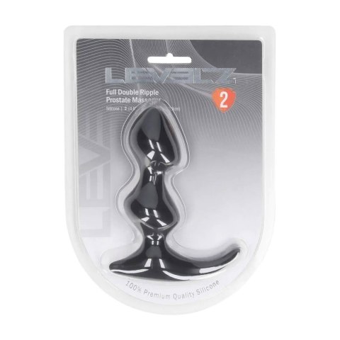 Full Double Ripple Silicone Prostate Massager - Black Levelz