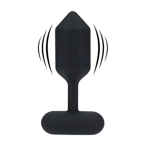 Hexagonal Vibrating Silicone Anal Plug - L - Black Levelz