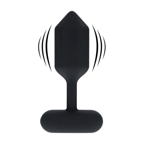 Hexagonal Vibrating Silicone Anal Plug - M - Black Levelz
