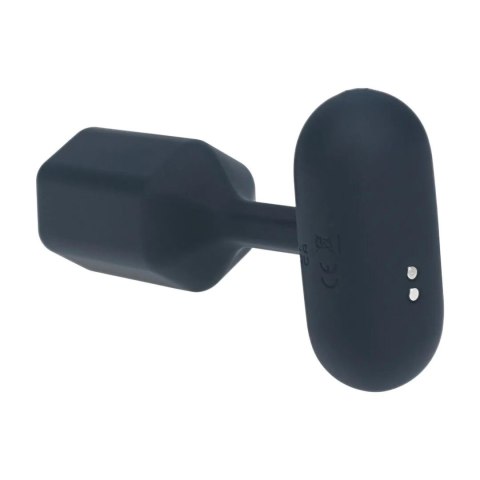 Hexagonal Vibrating Silicone Anal Plug - M - Black Levelz