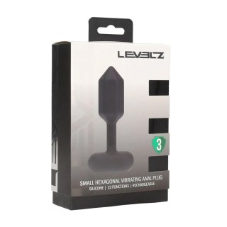 Hexagonal Vibrating Silicone Anal Plug - S - Black Levelz