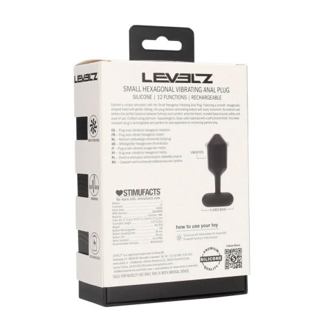 Hexagonal Vibrating Silicone Anal Plug - S - Black Levelz