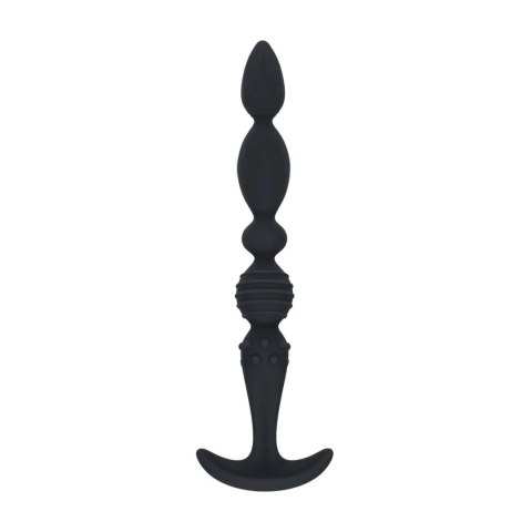 Multi Textured Silicone Flared Anal Probe - Black Levelz