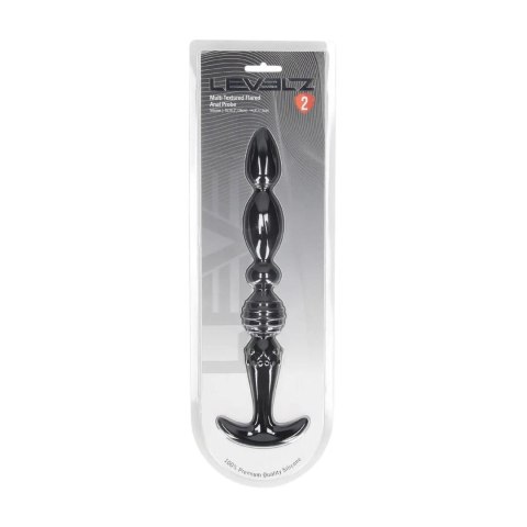 Multi Textured Silicone Flared Anal Probe - Black Levelz