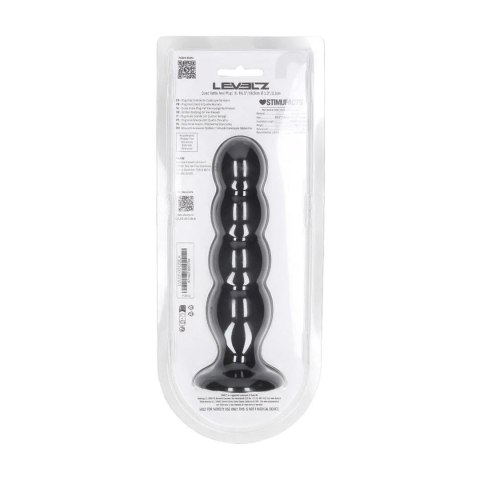 Quad Rattle Liquid Silicone Anal Plug - XL - Black Levelz