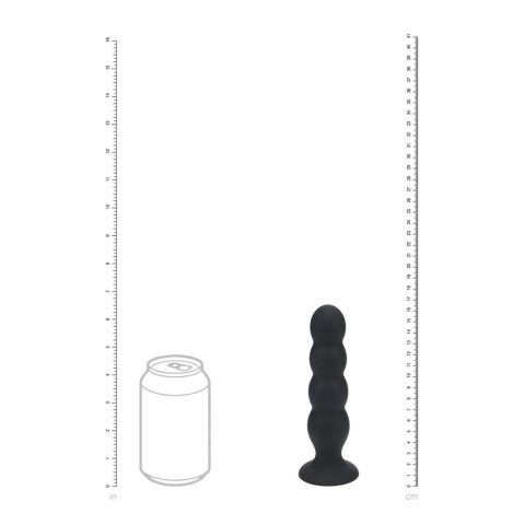 Quad Rattle Liquid Silicone Anal Plug - XL - Black Levelz