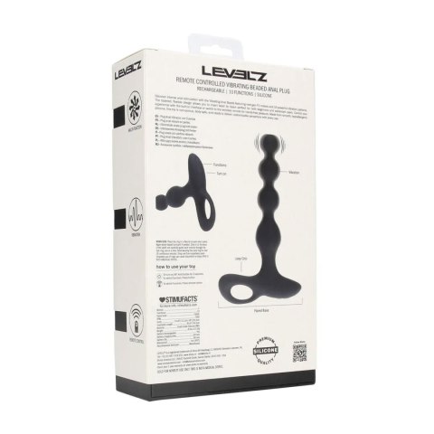 Remote Control Beaded Vibrating Silicone Anal Plug - Black Levelz