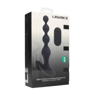 Remote Control Beaded Vibrating Silicone Anal Plug - Black Levelz