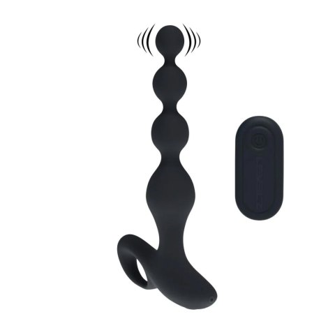Remote Control Beaded Vibrating Silicone Anal Plug - Black Levelz