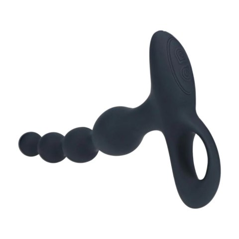 Remote Control Beaded Vibrating Silicone Anal Plug - Black Levelz