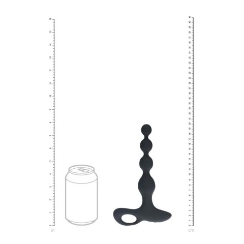 Remote Control Beaded Vibrating Silicone Anal Plug - Black Levelz
