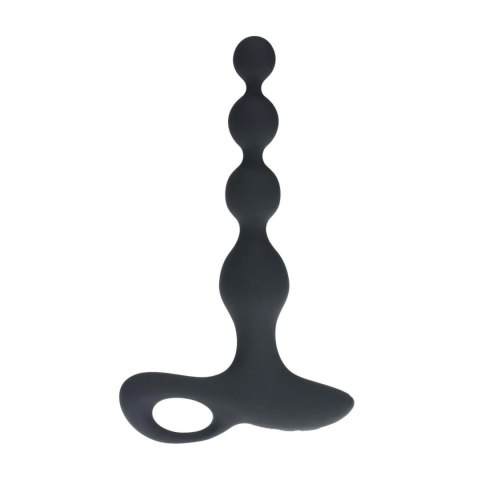 Remote Control Beaded Vibrating Silicone Anal Plug - Black Levelz