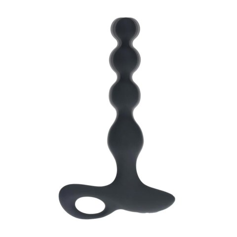 Remote Control Beaded Vibrating Silicone Anal Plug - Black Levelz