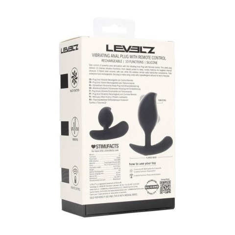 Remote Control Vibrating Liquid Silicone Anal Plug - Black Levelz
