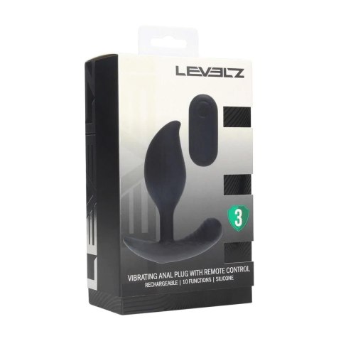 Remote Control Vibrating Liquid Silicone Anal Plug - Black Levelz