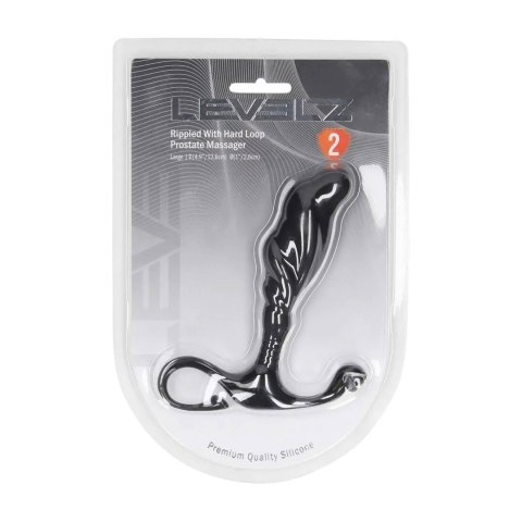 Rippled with Hard Loop Silicone Prostate Massager - L - Black Levelz