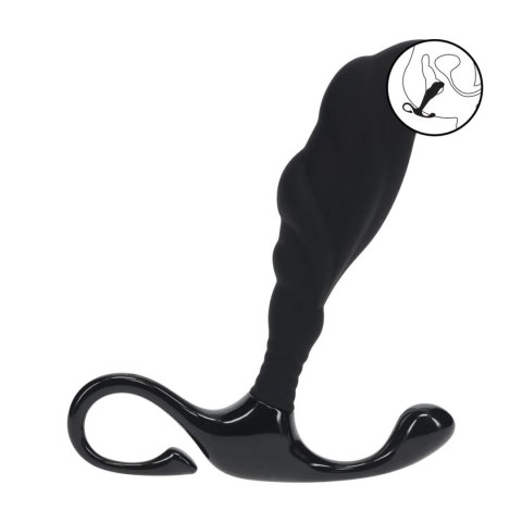 Rippled with Hard Loop Silicone Prostate Massager - L - Black Levelz