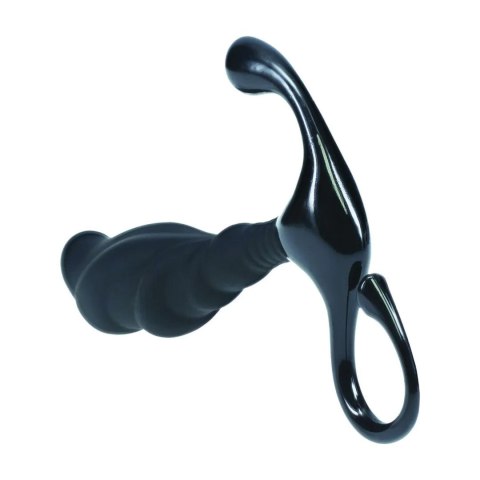 Rippled with Hard Loop Silicone Prostate Massager - L - Black Levelz