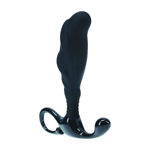Rippled with Hard Loop Silicone Prostate Massager - L - Black Levelz