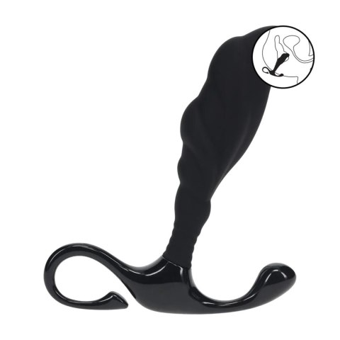 Rippled with Hard Loop Silicone Prostate Massager - M - Black Levelz