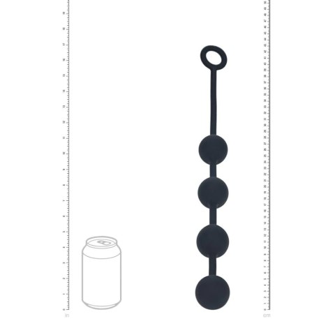 Round Silicone Anal Balls - L - 40mm - Black Levelz