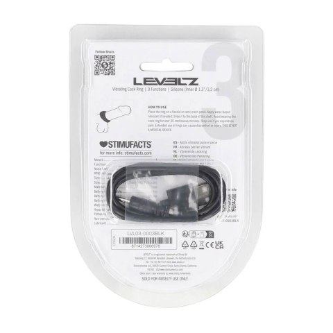 Sealed Liquid Silicone Vibrating Cockring - Black Levelz