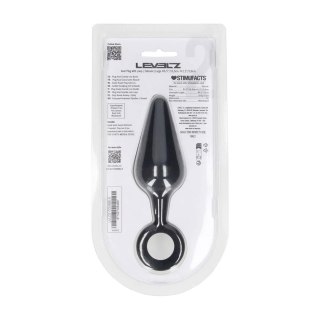 Silicone Anal Plug with Loop - L - Black Levelz