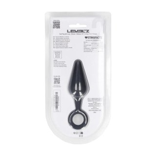 Silicone Anal Plug with Loop - M - Black Levelz