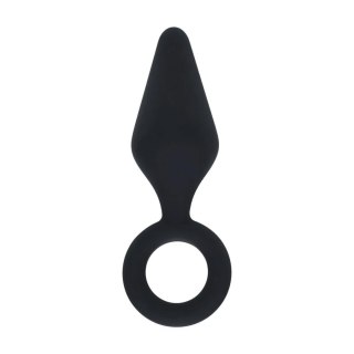 Silicone Anal Plug with Loop - S - Black Levelz