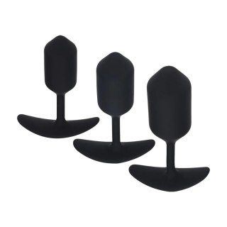 Silicone Weighted Anal Plug Training Set of 3 - Black Levelz
