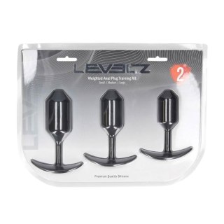 Silicone Weighted Anal Plug Training Set of 3 - Black Levelz