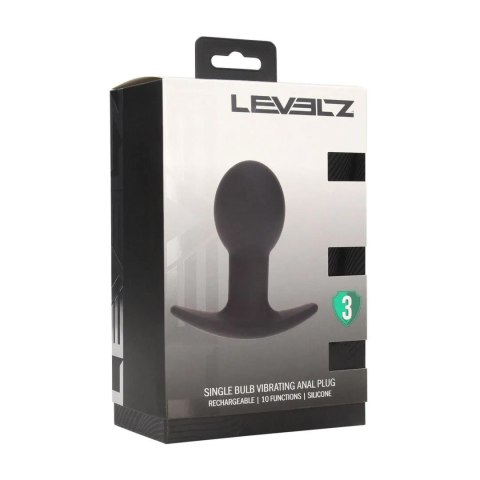 Single Bulb Vibrating Silicone Anal Plug - Black Levelz