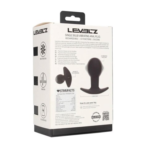 Single Bulb Vibrating Silicone Anal Plug - Black Levelz