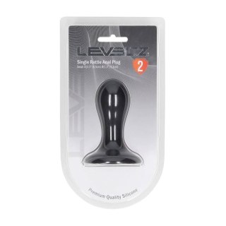 Single Rattle Liquid Silicone Anal Plug - S - Black Levelz