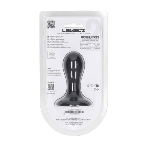 Single Rattle Liquid Silicone Anal Plug - S - Black Levelz