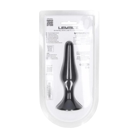 Slim Silicone Anal Plug - L - Black Levelz