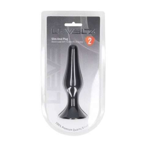 Slim Silicone Anal Plug - L - Black Levelz