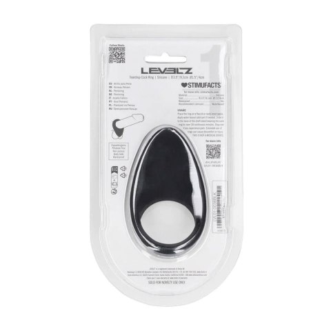 Teardrop Silicone Cockring - Black Levelz