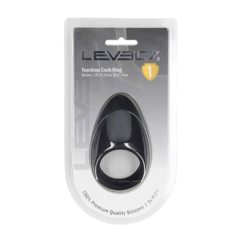 Teardrop Silicone Cockring - Black Levelz