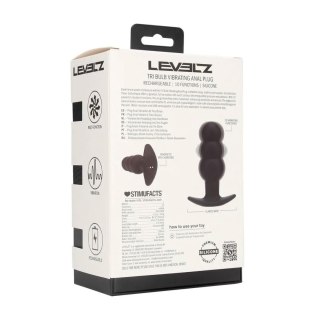 Tri Bulb Vibrating Silicone Anal Plug - Black Levelz