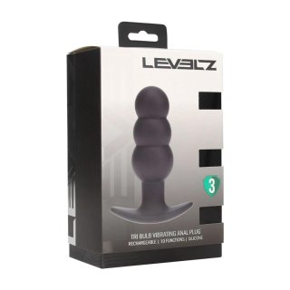 Tri Bulb Vibrating Silicone Anal Plug - Black Levelz